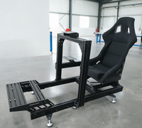 Cockpit de simulation de course de qualité professionnelle, châssis en aluminium extrudé 4080 avec siège et support de volant pour une expérience de conduite immersive