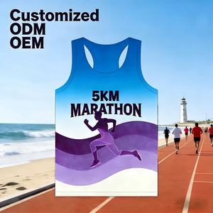 เสื้อวิ่งฤดูร้อนแบบกำหนดเองได้ฟรีจากทีมออกแบบ แห้งเร็ว ระบายอากาศดี เหมาะสำหรับวิ่งมาราธอน เสื้อกีฬาแขนกุดสำหรับฝึกซ้อมวิ่ง - Product Image 1