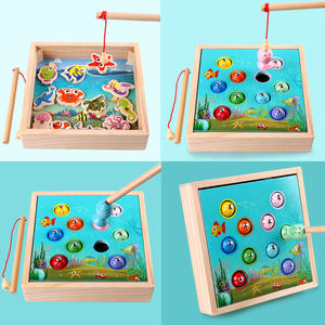 Bambini di legno di pesca magnetica gioco interattivo i ragazzi e le ragazze prima educazione di puzzle bug cattura giocattoli - Product Image 5
