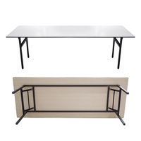 Table de mariage rectangulaire pliable moderne et portable pour les événements de restauration d'hôtel, les banquets, les fêtes en plein air