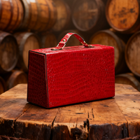 Boîte cadeau avec poignée, boîte à rabat, emballage en cuir PU pour vin, XO, boissons, brandy, cognac, whisky, tequila