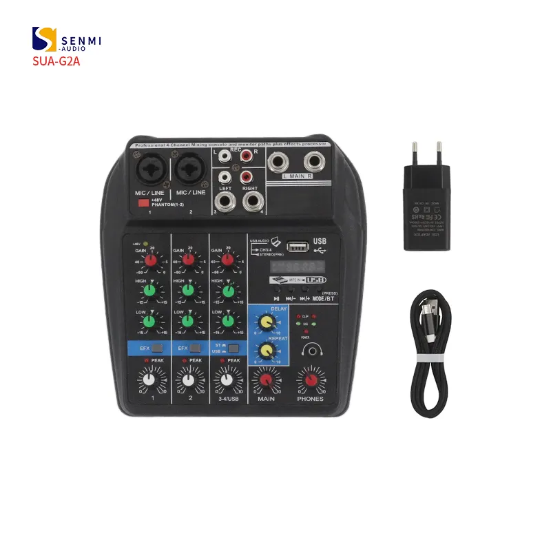 SUA-G2A High Sales Volume 4 Channel Professional Mini Digital Audio Mixer