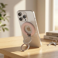 Support magnétique pour téléphone à double anneau avec fonction de rotation à angle réglable, support de bureau