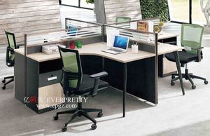 Juego de sillas de escritorio para estación de trabajo de personal de 4 asientos de estilo moderno de alta calidad, nuevo diseño para oficina, muebles escolares, particiones de oficina - Product Image 3