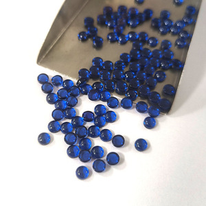 Cabujón Redondo de Espinela Sintética, Tamaños de 3mm a 5mm, 113 #   Gema de espinela azul para la fabricación de joyas - Product Image 4
