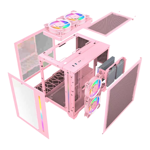 Boîtier d'ordinateur de jeu grand espace en verre, ventilateur led, <span class=keywords><strong>tour</strong></span> moyenne <span class=keywords><strong>ATX</strong></span>, <span class=keywords><strong>pc</strong></span> de jeu, boîtier rvb - Product Image 5