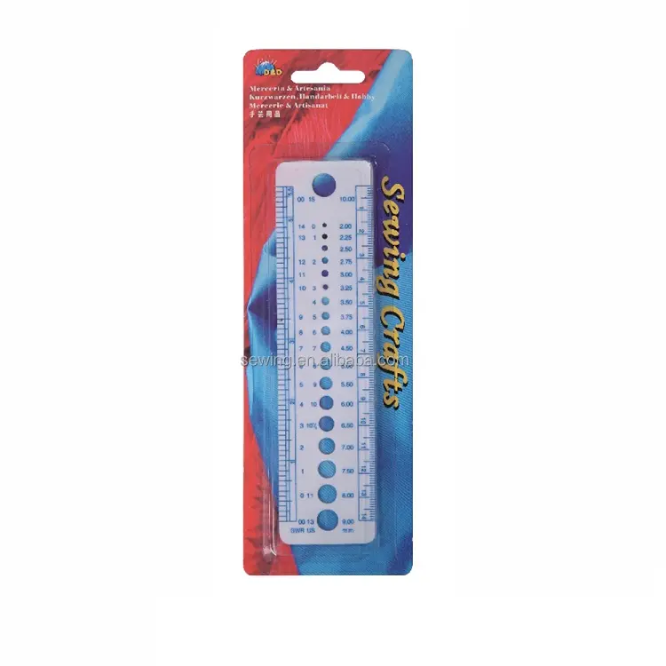 plastic Knitting Tools diameter measuring ruler Knitting Needle Gauge