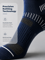 Chaussettes de sport rembourrées à logo personnalisé OEM ODM, chaussettes de sport renforcées pour la course à pied, le cyclisme, le badminton, la gym et les activités sportives
