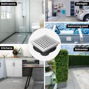 ท่อระบายน้ำสแตนเลสพื้นห้องน้ำฝักบัวสี่เหลี่ยมสำหรับห้องน้ำท่อระบายน้ำพื้นห้องน้ำ304ปรับแต่งได้ตามต้องการ - Product Image 6