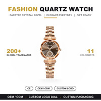 Vente en gros directe usine – Montre à quartz SKMEI 2718, cadran rond, élégante, étanche 30M, pour femme, cadeau, montre-bracelet de soirée
