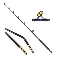 Canne à pêche à la traîne TG 6FT6IN 130LBS FRP pour gros gibier, avec guides à rouleaux robustes, pour la pêche en mer en bateau