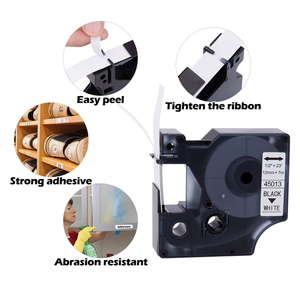 Tương Thích Nhãn <span class=keywords><strong>Maker</strong></span> <span class=keywords><strong>Tape</strong></span> D1 45013 S0720530 Đen Trên Trắng 12 Mét X 7M Cho DYMO LabelManager LM 160 210D 220P 260P 280 360 - Product Image 4
