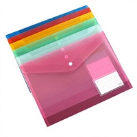 Carpeta de Archivos de Plástico Transparente A4 con Botón a Presión, Personalizable con Logotipo, Impermeable, con Bolsillo para Etiquetas, para Oficina, Escuela y Papelería