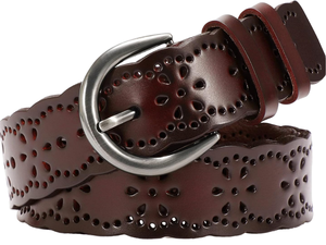 Factory Wholesale Genuine Cowhide Leather Men's Casual Pin Buckle Adjustable Waist Belt - Product Image 1