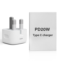 Chargeur mural USB-C PD20W US/AU/UK/EU avec protection OTP, design pliable, certification de charge rapide pour téléphones portables et écouteurs