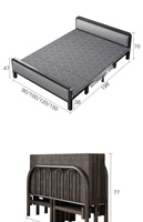 Lit pliant soigneusement sélectionné pour adultes, design moderne et minimaliste, multifonctionnel, pour chambre d'hôtel, appartement, cadre en fer compact