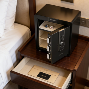 Caja Fuerte Pequeña de Acero A6-45 con Cerradura de Huella Digital y Código Electrónico para <span class=keywords><strong>Hogar</strong></span>, Hospital, Escuela, Dormitorio, Hotel, Banco - Product Image 6