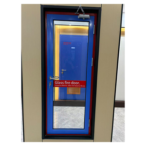 Fabricación en China, <span class=keywords><strong>puerta</strong></span> de vidrio resistente al fuego de acero de 1 hora comercial, <span class=keywords><strong>puerta</strong></span> de vidrio contra incendios de Metal hueco con <span class=keywords><strong>barra</strong></span> de pánico listada por UL para Hotel - Product Image 2
