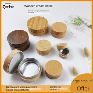 Bouteille cosmétique de soins de la <span class=keywords><strong>peau</strong></span> en bambou et bois de 10g 50g avec couvercle en plastique PP Design moderne - Product Image 4