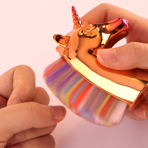 Pincel de Maquillaje Sintético Degradado Arcoíris para Base, Colorete y Uñas, Nuevo Diseño Portátil de Plástico y Fibra de Nylon - Product Image 3