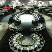 Installations d'art floral géantes illuminées personnalisées - Décoration LED de luxe pour mariages, événements et fêtes