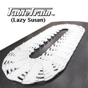 Ensemble de vaisselle moderne en plastique réutilisable, plateau tournant rectangulaire oblong Lazy Susan pour salle à manger et cuisine - Product Image 2