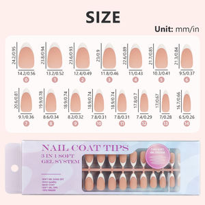 300 шт. оптовая продажа <span class=keywords><strong>3</strong></span> в 1 мягкий гель х Наконечники пальто французский дизайн длинные миндальные накладные ногти на матовый гель ручной работы х Наконечники - Product Image 5