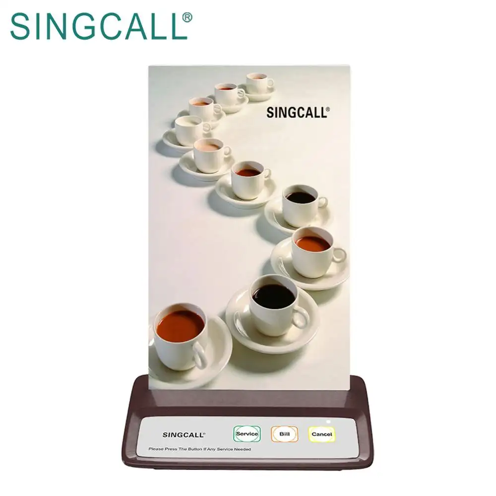 SINGCALL 무선 호출 버튼 데스크 콜 벨, 서비스 빌 취소, 호출 웨이터 웨이트리스