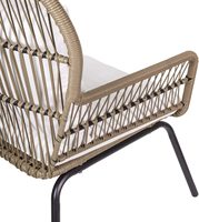 Meubles d'extérieur en osier, grand fauteuil de balcon, ensemble de bistrot de patio, ensemble de conversation d'hôtel, chaise de jardin en rotin