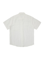 Kemeja Pria 100% Linen Lengan Pendek, Model Longgar, Warna Solid, Kancing Depan, Dengan Kantong Dada