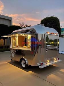 Vente en gros de chariot de nourriture de boulangerie noir, mini remorque en acier inoxydable entièrement équipée, camion de nourriture mobile à café, achat - Product Image 6