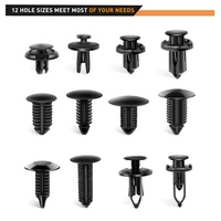 240 pièces Clips de retenue de pare-chocs voiture Rivets en plastique attaches Kit de retenue de poussée tailles les plus populaires Rivets à goupille automatique