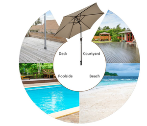 Parasol de aluminio barato de fábrica de China al por mayor y sombrilla balinesa blanca con base resistente al viento y a la lluvia para uso en patio y hotel - Product Image 6