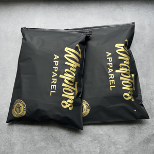 Custom Gold Foil Print Matte Black Plastic Zipper <b>Bag</b> Waterproof Apparel Clothing Packaging <b>Zip</b> Lock Pouch <b>Bag</b> - Product Image 6