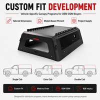 Custom Made Weatherproof Aluminum Pickup Truck Canopy with Sliding Window No Drill Fitment for Ram 2500/3500 Offroad Camping