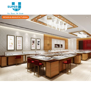 Luxury Gold Shop Thiết Kế Nội Thất MDF Trang Sức Hiển Thị Tùy Chỉnh Trang Sức Hiển Thị Đơn Vị - Product Image 1