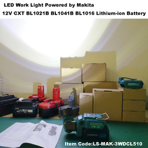 ไฟทำงาน LED ขับเคลื่อนโดย Makita 12V CXT BL1021B BL1041B BL1016แบตเตอรี่ลิเธียมไอออน280LM ไฟฉายสปอตไลท์แบบมือถือ - Product Image 4