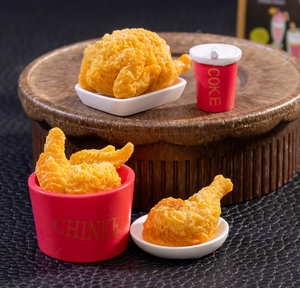 Plato de Resina con Patas de Pollo, Alas, Palomitas y Nuggets Realistas, Souvenir de Comida en Miniatura, Accesorios para Casa de Muñecas, Juguete para Niños - Product Image 4