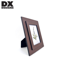 Cadre photo en cuir marron DX Designs 4x6 5x7 8x10 pouces, double couche, cousu, texturé, pour décoration de table et de la maison
