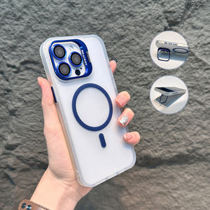 Custodia protettiva per telefono con supporto magnetico opaco per PC + TPU per iphone 16 <span class=keywords><strong>pro</strong></span> max - Product Image 4