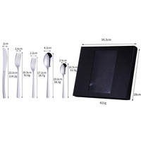 Service de Table Occidental Haut de Gamme en Acier Inoxydable – Design Épuré et Élégant pour Fêtes et Dîners Multipersonnels – Finition Unie Portable pour Steaks