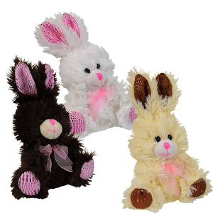 Lindo Conejito de Peluche Gris de Pascua, Juguete de Conejo con Orejas Esponjosas y Zanahoria, Varios Tipos, Relleno de Algodón PP, Unisex - Product Image 4