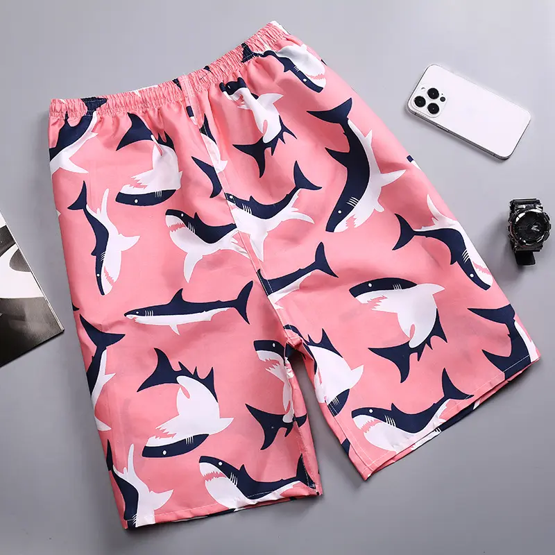 beach shorts swim quicky dry custom printed lined polyester swimming trunks all over print shorts for men