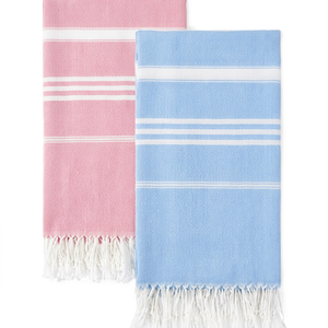 ผ้าเช็ดตัวชายหาดขนาดใหญ่ รุ่น Lemon Blue Modern ของ Msf เนื้อนุ่ม สบาย แบบ Fouta Hammam แห้งเร็ว ไม่ติดทราย น้ำหนักเบา - Product Image 1