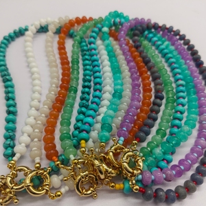 <span class=keywords><strong>Collana</strong></span> Estiva da Spiaggia Zooying Fatta a Mano con Perle di Cristallo e Gemme Miste con Perline di Riso per Donne - Product Image 4