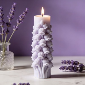 Lavender Series Creative Scented Candle Mold Pillar Shape Embossing Printing DIY Candle Making Kit - Product Image 2