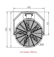 Ventilador de Pared Oscilante de Alta Calidad, Ventilador de Ventilación con Motor PMSM, Aspas de Aleación de Aluminio para Gimnasio o Taller, Uso Comercial e Industrial