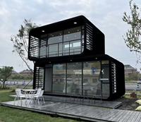 Maisons préfabriquées en conteneurs de type Apple Cabin |   Maison modulaire en structure acier à énergie solaire, résidence moderne écologique, complexe hôtelier