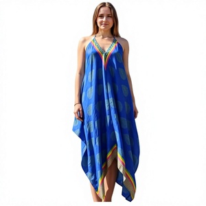 Nouvelle robe maxi en rayonne écologique pour femme, style bohème, avec ourlet asymétrique et coupe ample - Product Image 1