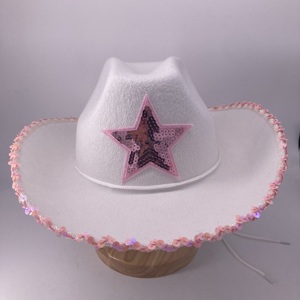 Customized Sequins Star Decorated Cowgirl <b>Hat</b> <b>for</b> Kids <b>for</b> Outdoor Birthday Parties Available Children's Size Wholesale Cowboy - Product Image 2